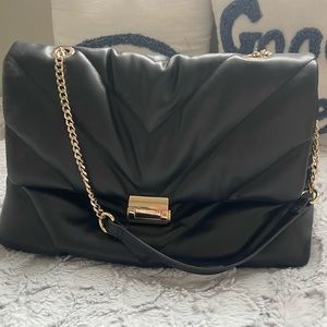 Zara black leather purse